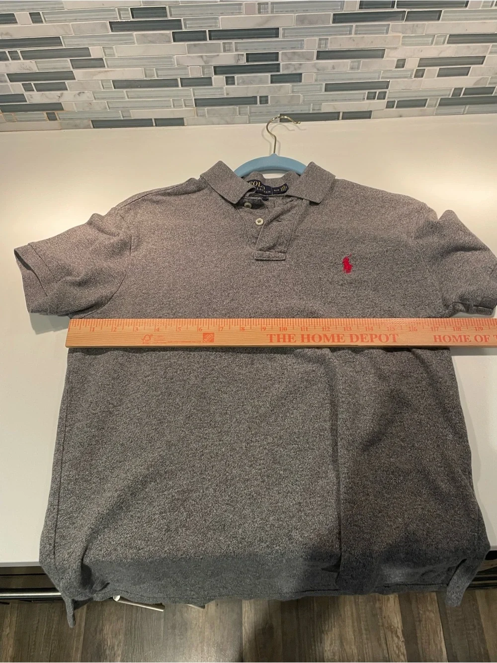 Ralph Lauren Heather Gray Polo with Red Pony Logo